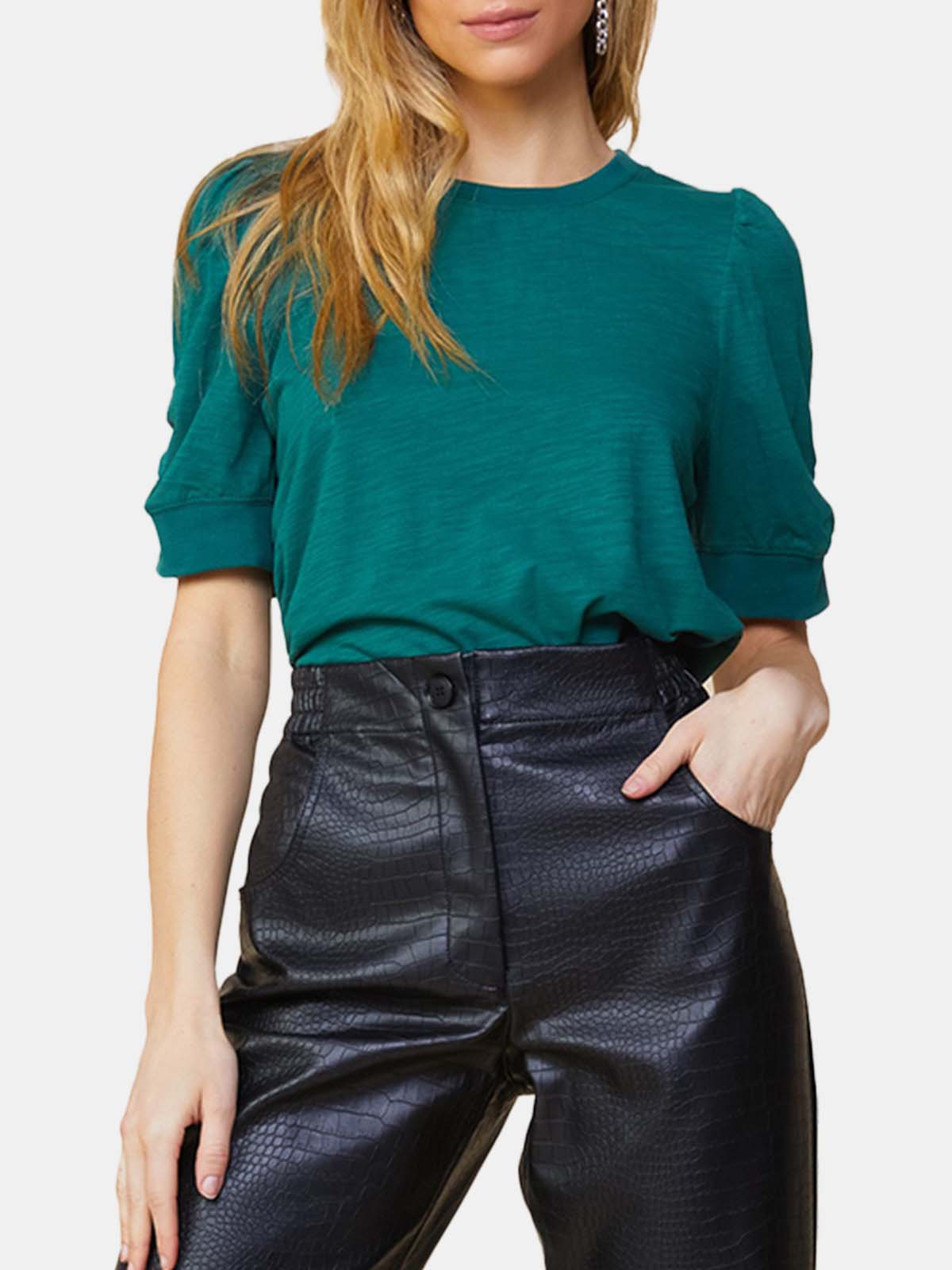 top-ruched-sleeves-green